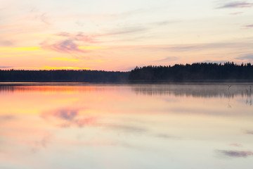 Obraz na płótnie Canvas Evening by the lake in Finland