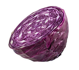 Fototapeta premium Fresh red cabbage isolated on white background with clipping path