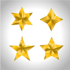 Star Vector realistic metallic golden isolated yellow 3D