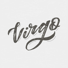 Virgo lettering Calligraphy Brush Text horoscope Zodiac sign