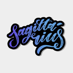 Sagittarius lettering Calligraphy Brush Text horoscope Zodiac sign