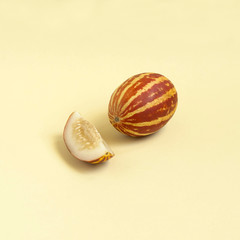 Mini melons with striped skin like watermelon