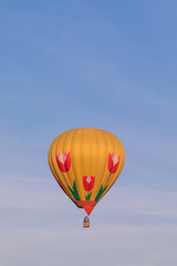 Colorful hot-air balloon flying in the sky