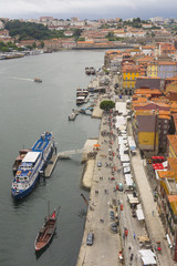 Douro river, boats and city