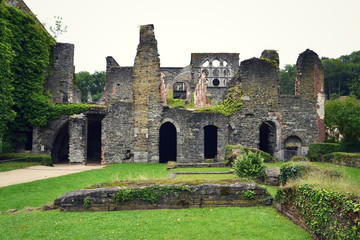 Ruins of cisterian Villers Abbey, abbaye de Villers, in Villers-la-Ville, Brabant province, Wallonia, Belgium