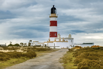 Fototapeta na wymiar Point of Ayre Lighthouse on the Isle of Man