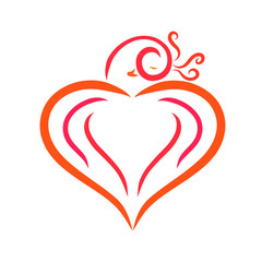 A tender bird with a wings creating a heart