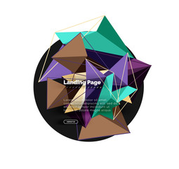 Polygonal geometric design, abstract shape made of triangles, trendy background