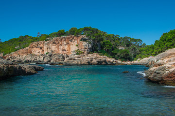 Landscape of a beautiful beach in a summer day on Mallorca, Balearic Island, Spain