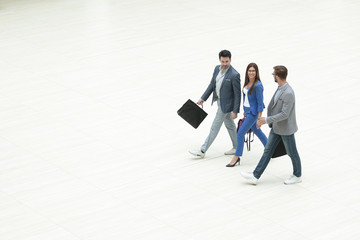 business people walking together