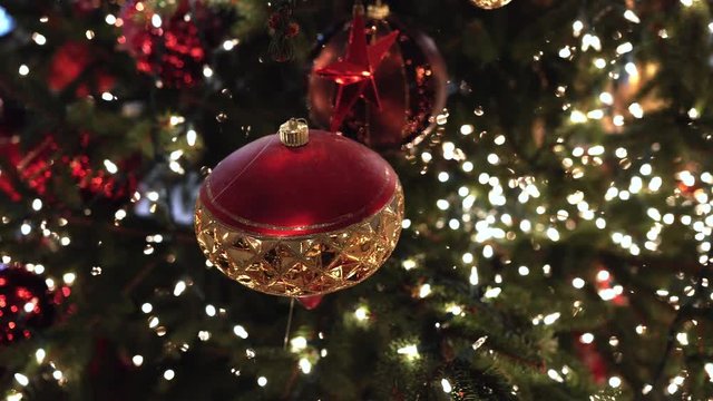 Christmas ornaments on tree CU
