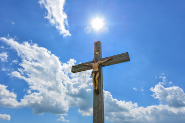 das Gipfelkreuz auf dem Lusen - das steinerne Meer 