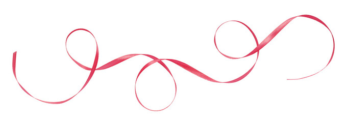 Pink satin waved ribbons