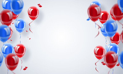 blue and red baloons