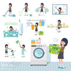 flat type school girl Brown Blazer_housekeeping