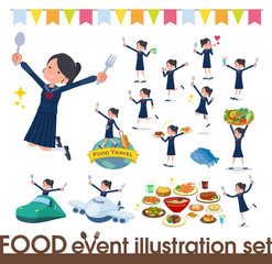 Fototapeta na wymiar flat type school girl Sailor suit_food festival