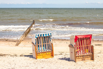 Strandkorb am Ostseestrand in Heiligenhafen
