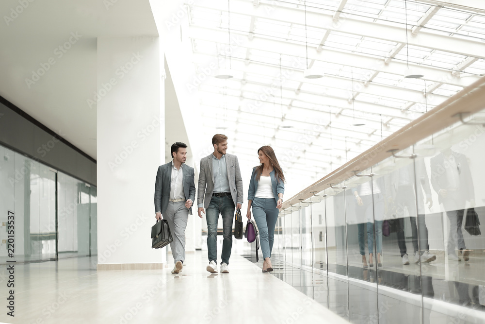 Wall mural People in business center