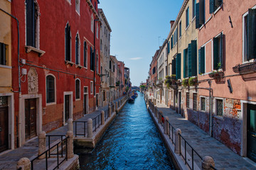 Fototapeta na wymiar View of a canal in the Venice lagoon