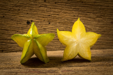 star apple. on old wood