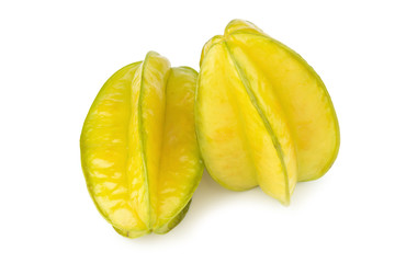 star apple. star fruit isolated on white background