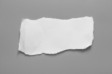 white torn paper on gray background. collection paper rip