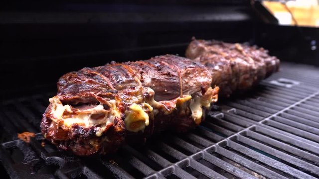 Stuffed sirloin on the girll