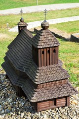 Model of greek catholic wooden church of St. Michael the Archangel  from village Ulicske Krive,...
