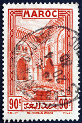 Postage stamp French Morocco 1933 Court of the Medresa
