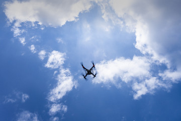 Looking at a drone in the sky