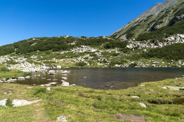 Fototapeta na wymiar Panoramic view of Frog lake, Pirin Mountain, Bulgaria