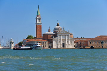 VENICE, ITALY - July 25 2018: View on San Giorgio Maggiore from water