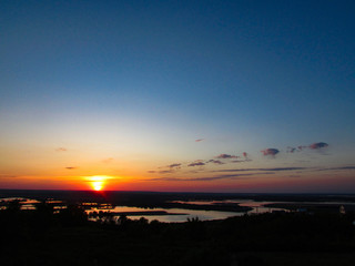 beautiful sunset on rivers