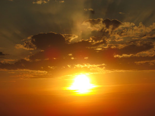 beautiful sunset on rivers