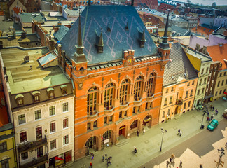 historical buildings and roofs in Polish medieval town Torun, Poland historical buildings and roofs in Polish medieval town Torun, Poland. - obrazy, fototapety, plakaty