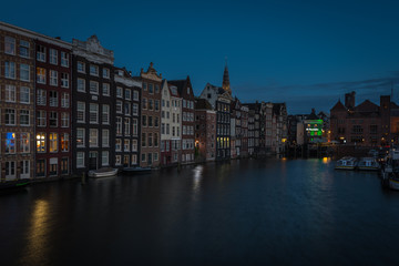 Obraz premium Amsterdam city at night, Amsterdam, The Netherlands