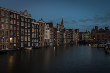 Fototapeta na wymiar Amsterdam city at night, Amsterdam, Netherlands