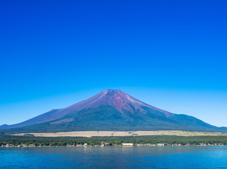 山中湖畔から眺める富士山