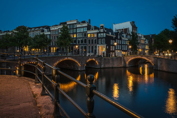 The canals at night, Amsterdam, Netherlands