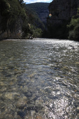 Close-up of the clear Verdon Canyon in French Provence, Verdon du Gorges 