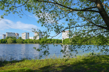 Big Golovinsky pond and Park in the Golovinsky district of Moscow, Russia