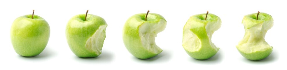 Timeline of an Apple from Whole to Eaten