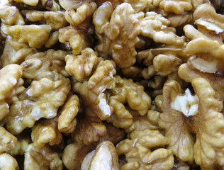 peeled walnut background