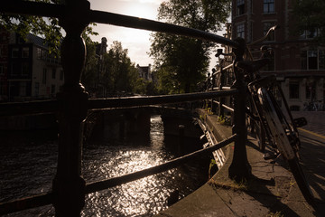 Amsterdam's Canals at sunset, Herengracht, the Netherlands