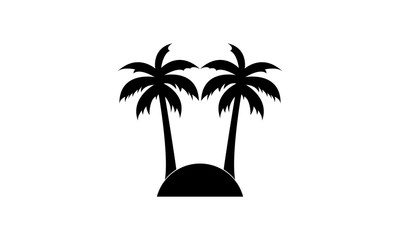 Coconut tree in the beach vector