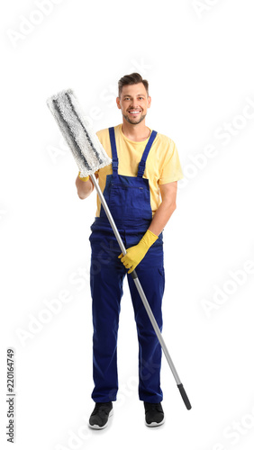 hat cleaning service hard hat male janitor with mop on white background cleaning service service hat cleaning service hard hat male janitor with mop on white background cleaning service service
