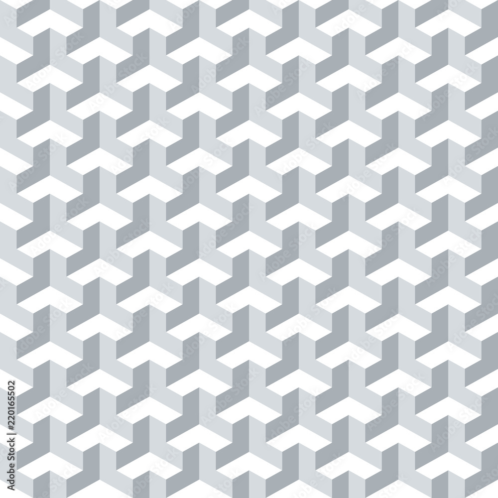 Wall mural seamless abstract geometric isometric cube surface pattern background texture.