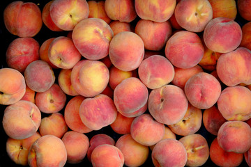 Peaches at Market for Sale Nutritious and Delicious Sweet Organic