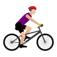 Isolated person riding a bike icon