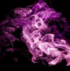 Purple smoke on black background